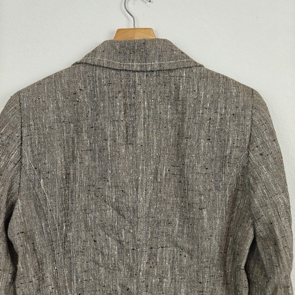 Escada Blazer Size 38 US M Brown Neutral Silk Wool Blazer Jacket Old Money - Picture 12 of 13